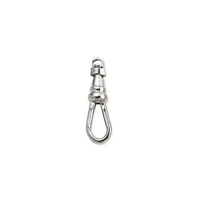 Base Metal White-Finish Watch Swivel Hook/Lanyard Pull