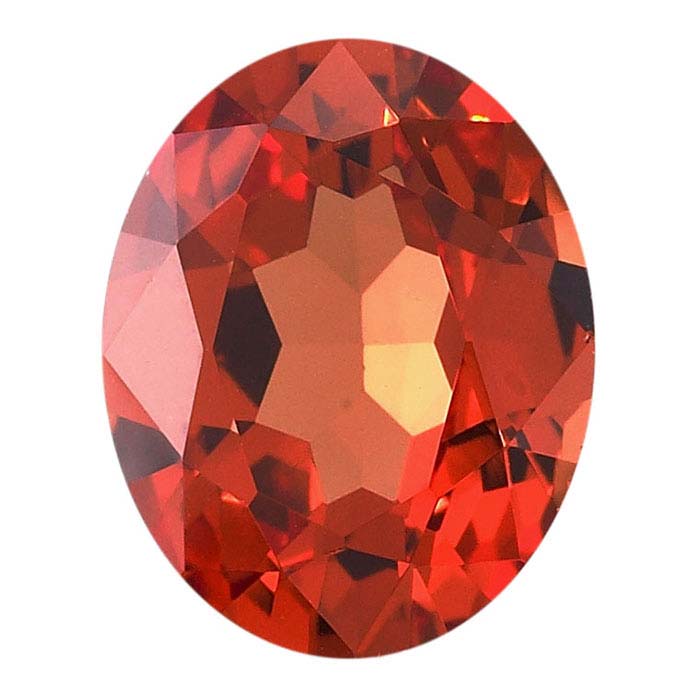 Lab-Created Padparadscha Oval Faceted Stones