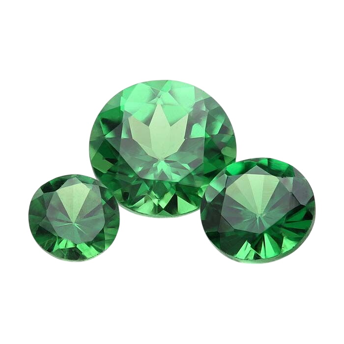 Tsavorite Garnet Round Faceted Stones, AAA-Grade