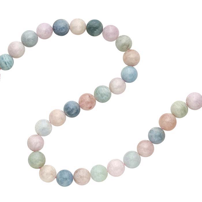 Morganite & Mixed Beryl Round Bead Strands