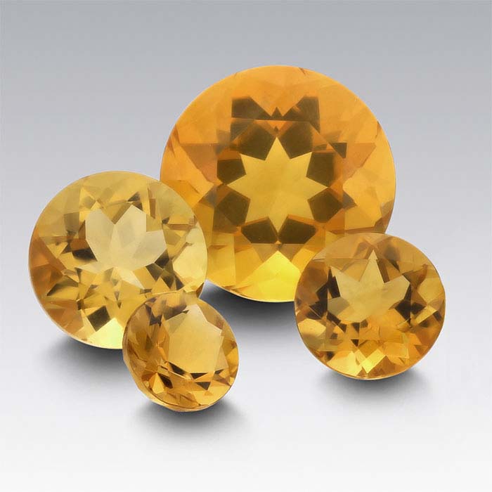 Golden Citrine 5mm Round Faceted Stone, AAA-Grade