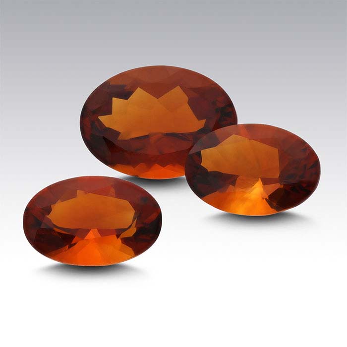 Fire Citrine 7 X 5mm Oval Faceted Stone Aa Grade