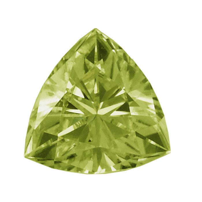 Peridot Trillion Faceted Stones, AA-Grade