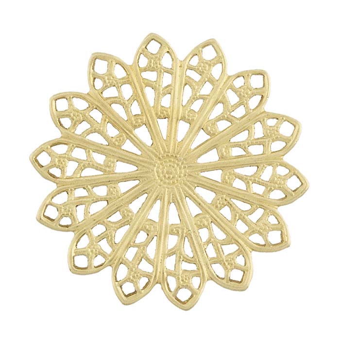Brass Filigree Flower Component