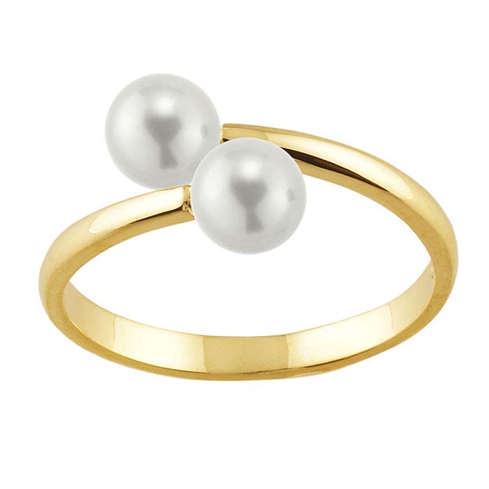 14K Yellow Gold Bypass Pearl Ring Mounting