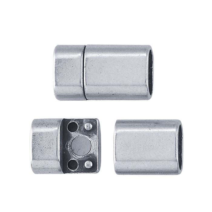 Base Metal Silver-Plated Magnetic Clasp