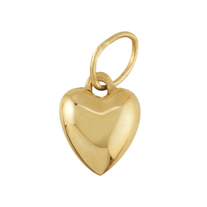 14K Yellow Gold Puffed Heart Pendants