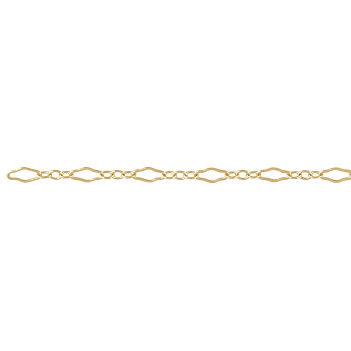 14/20 Yellow Gold-Filled 2.3mm Krinkle Long & Short Chain, By the Foot