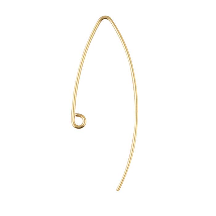 14/20 Yellow Gold-Filled Marquise Ear Wire with Inside Loop