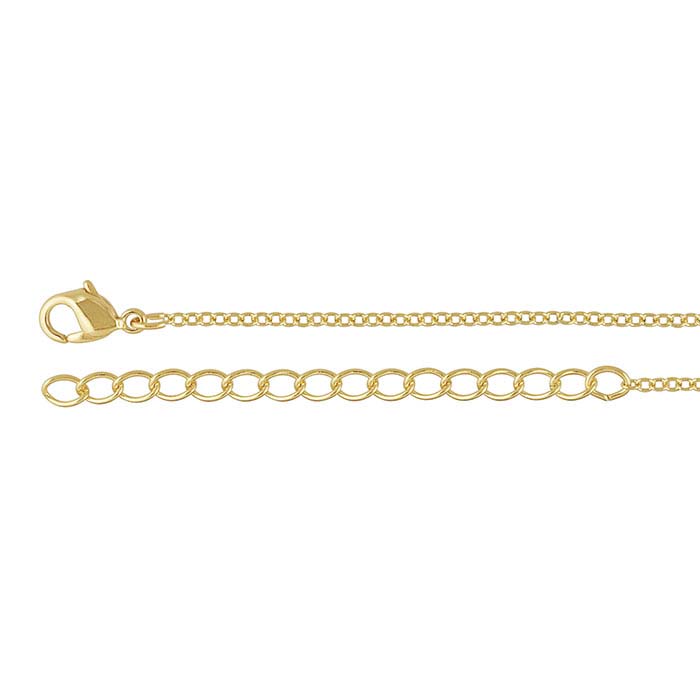 Brass Yellow Gold-Plated 1.6mm Cable Chain