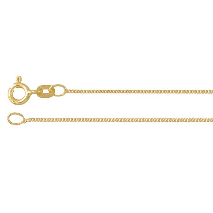 14K Yellow Gold 0.7mm Extra-Fine Diamond-Cut Curb Chains