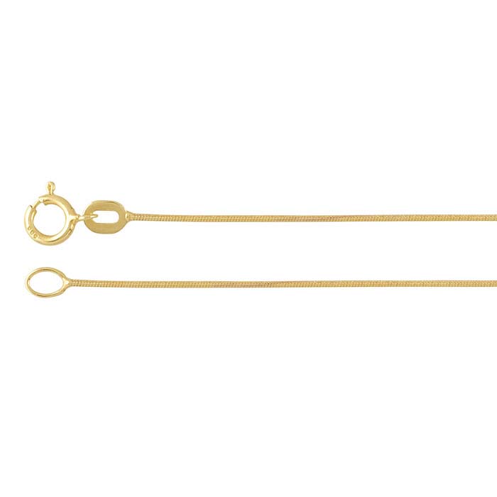 14K Yellow Gold Seamed Snake Chains