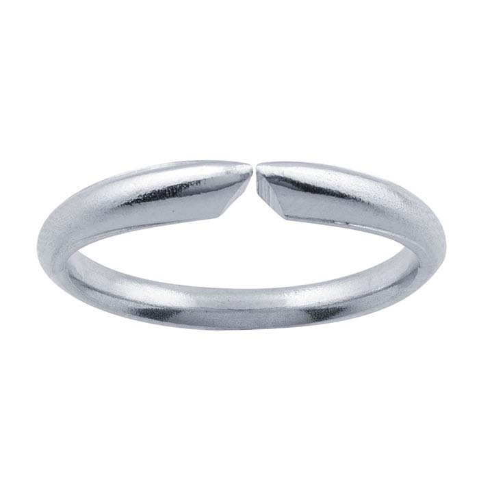 14K White Gold Half-Round Comfort Fit Ring Shanks