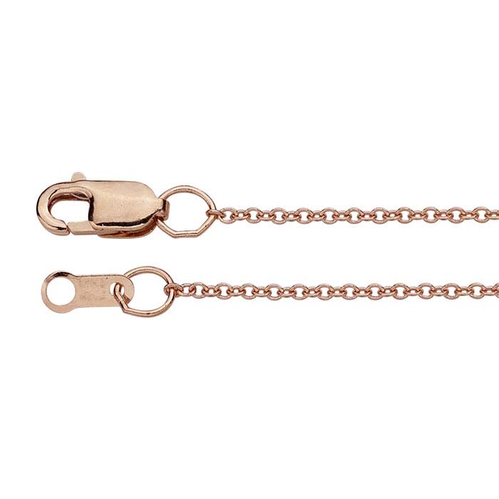 14K Rose Gold 1.1mm Oval Cable Chain
