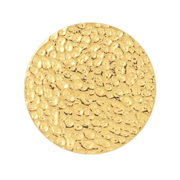 14/20 Yellow Gold-Filled 12mm Pebble-Textured Disc, 28 Ga.