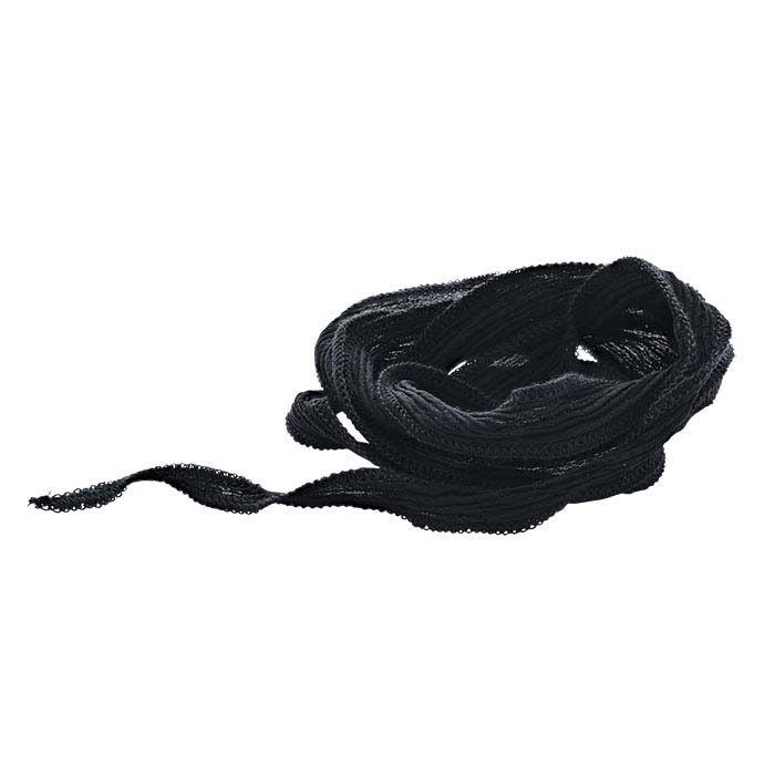 Black Hand-Dyed Silk 16mm Ribbon, 36"