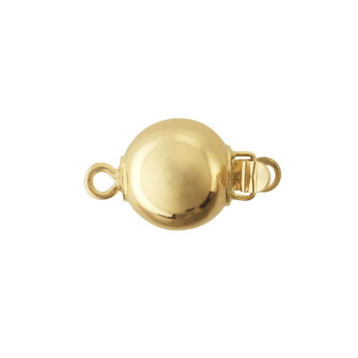 14K Yellow Gold Bead Safety Clasp