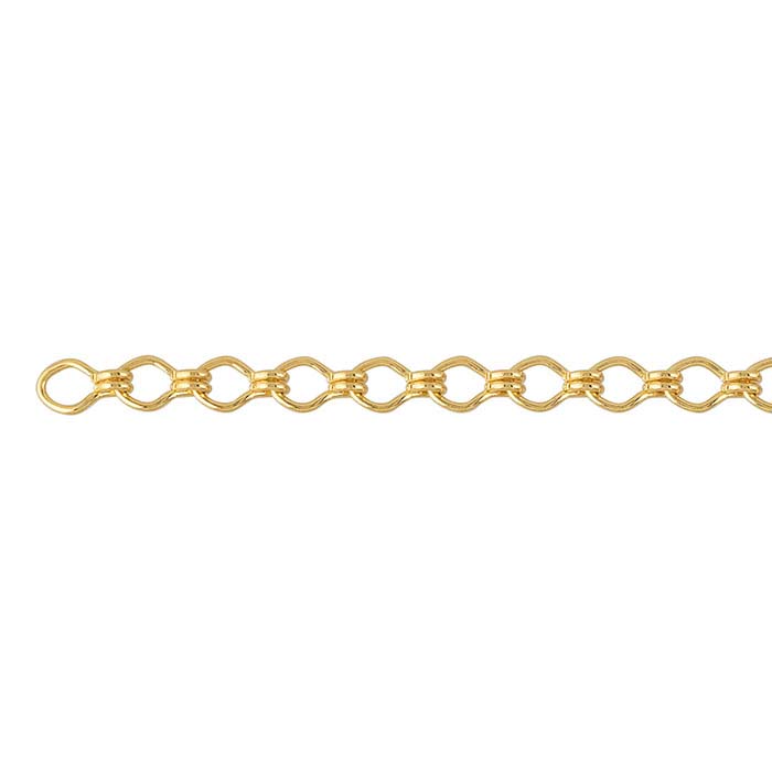 Steel Yellow Gold-Plated 3.8mm Ladder Chain, 20-ft. Spool