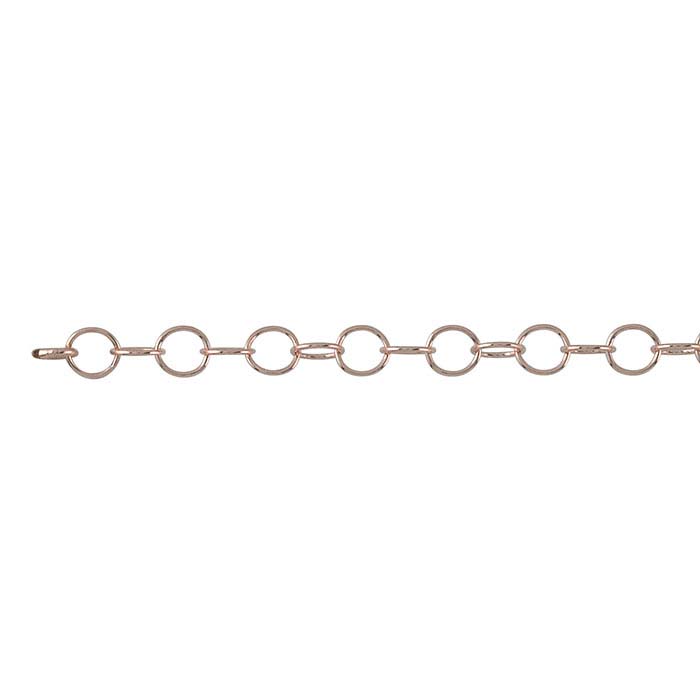 14/20 Rose Gold-Filled 3.3mm Round Cable Chain, By the Foot