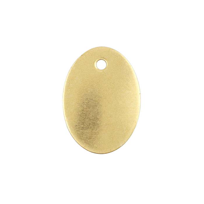Brass 13.1 x 9.5mm Oval Tag, 22-Ga.