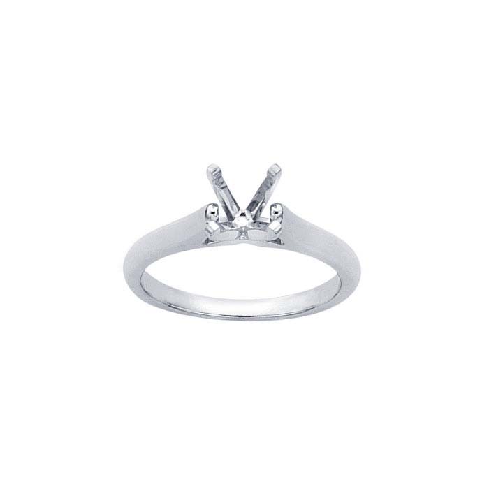 Platinum Pre-Notched 1-Ct. Round Engagement Ring Mounting