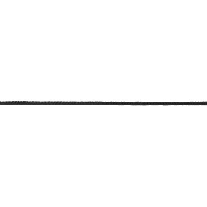 Black Nappa Leather 2.5mm Round Cord, 10-meter Spool