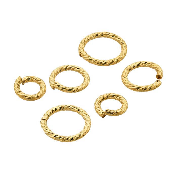 14/20 Yellow Gold-Filled "Sparkle" Round Jump Rings
