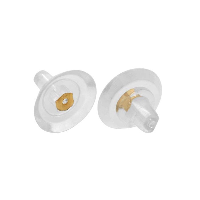 14K Yellow Gold Silicone-Covered 7.6mm Friction Ear Nut