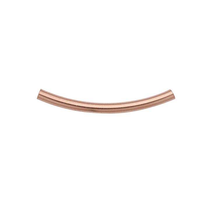 14/20 Rose Gold-Filled 25 x 2mm Curved Tube Bead
