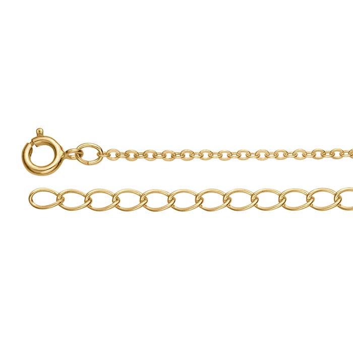 Brass Gold-Plated 1.5mm Flat Cable Chains