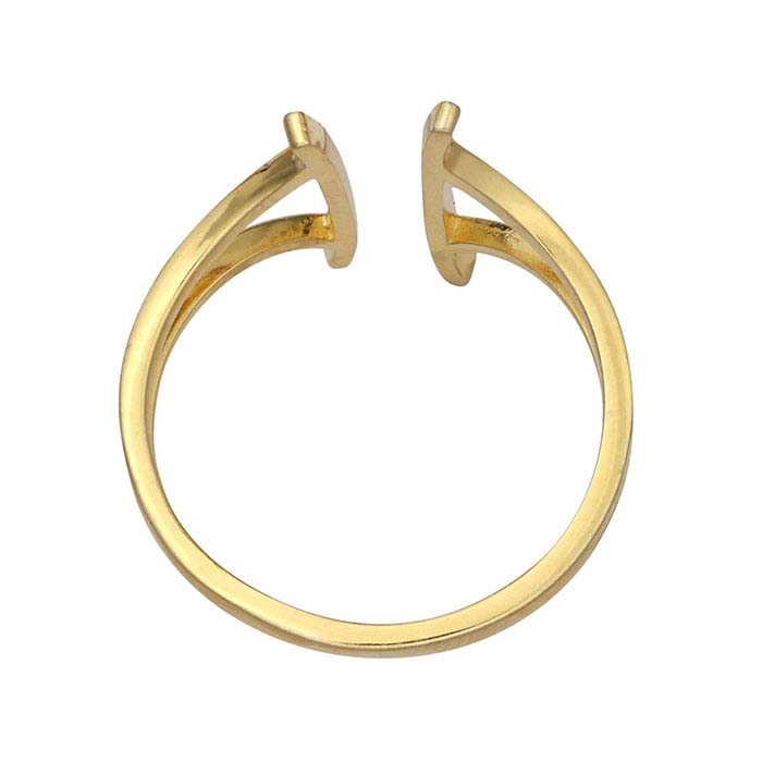 14K Yellow Gold DoubleBar DiamondSet Ring