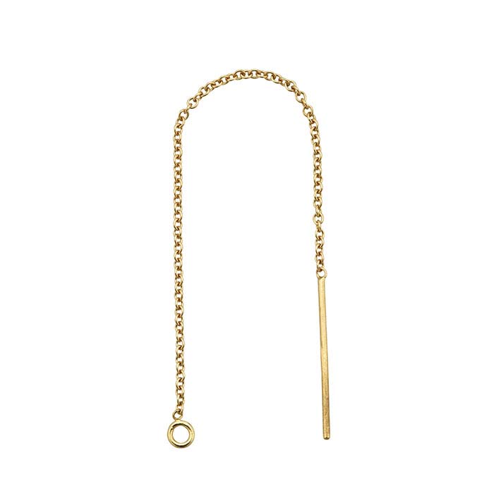 14/20 Yellow Gold-Filled Cable Chain Ear Thread with Open Ring