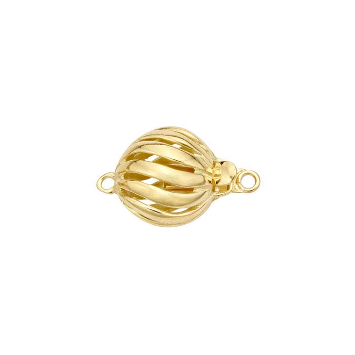18K Yellow Gold Twist Bead Safety Clasp
