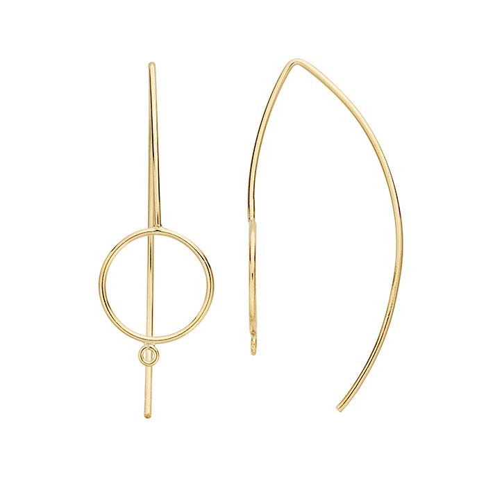 14/20 Yellow Gold-Filled Marquise Ear Wire with Open Accent and Closed Ring