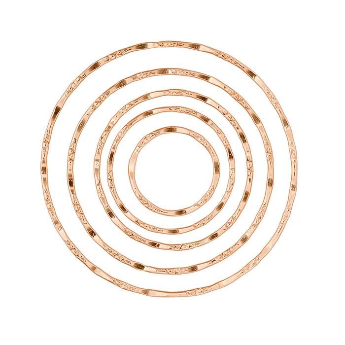 14/20 Rose Gold-Filled Dapped and Textured Concentric Round Component Set