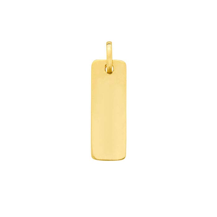 14K Yellow Gold Rectangle Pendant