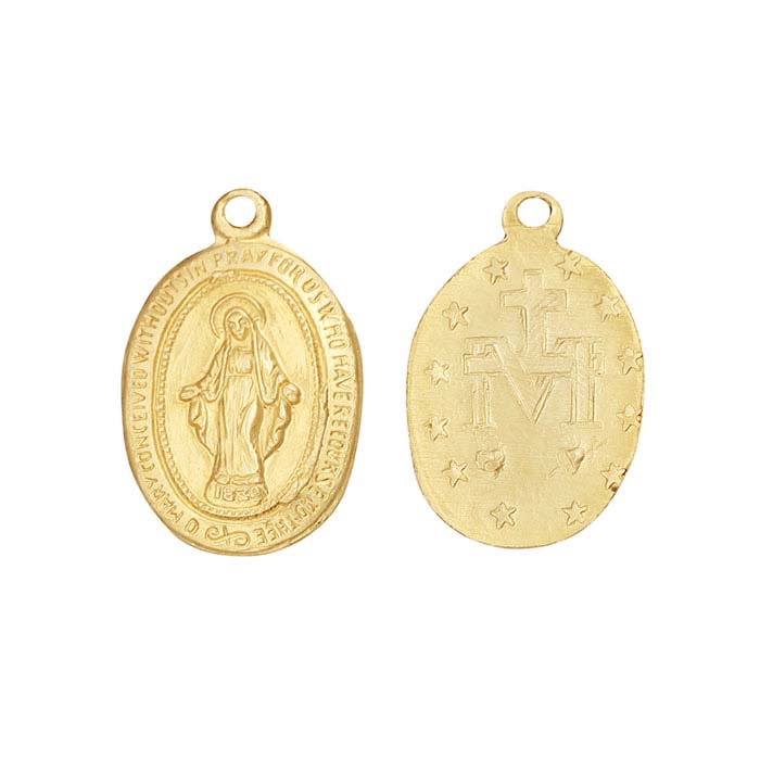 14/20 Yellow Gold-Filled Miraculous Medal Pendant with Ring