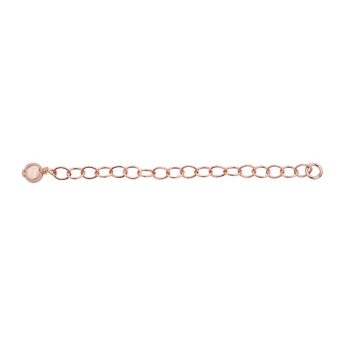 14/20 Rose Gold-Filled Bead-Accented Oval Cable Chain Extender