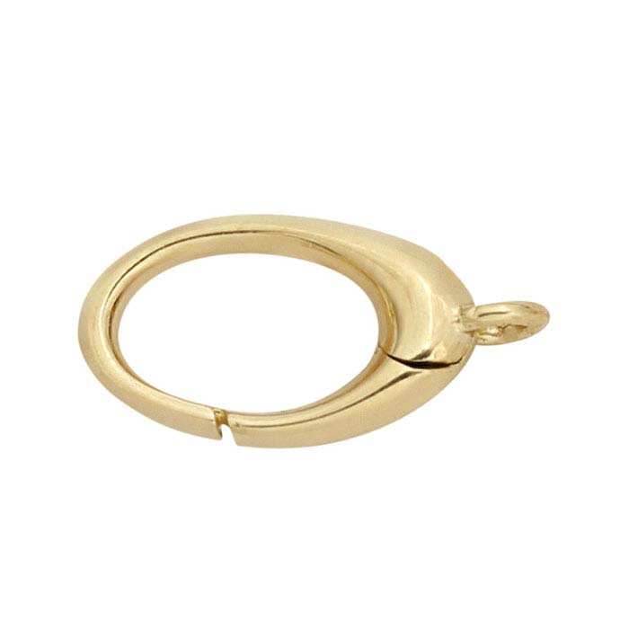 14K Yellow Gold Oval Push Clasp