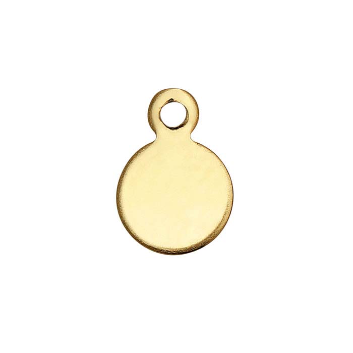 14/20 Yellow Gold-Filled Round Tags, 24-Ga.