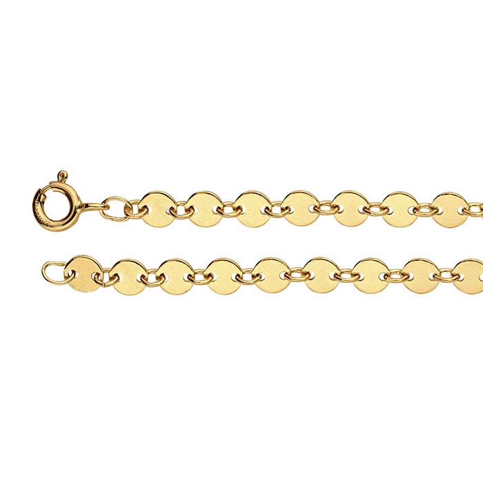 14/20 Yellow Gold-Filled 4.1mm Flat Circle Link Chains