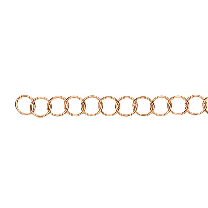 14/20 Rose Gold-Filled 3.5mm Round Cable Chain, By the Foot