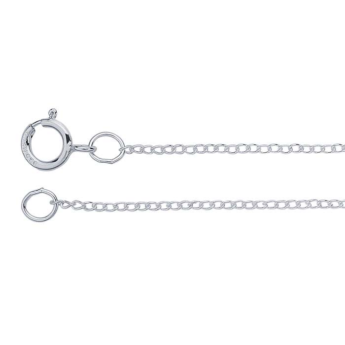 14K White Gold Curb Chains