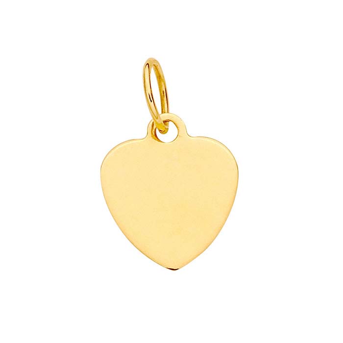 14K Yellow Gold Heart Charm