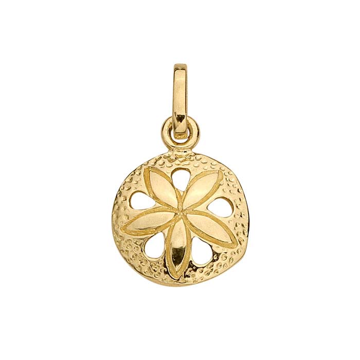 14K Yellow Gold Sand Dollar Charm