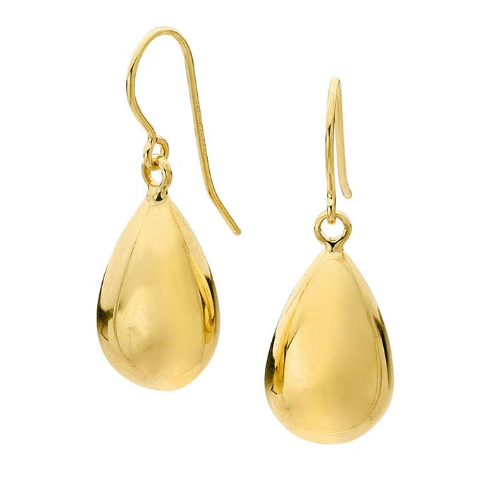 14K Yellow Gold Ear Wires with Teardrop Dangle