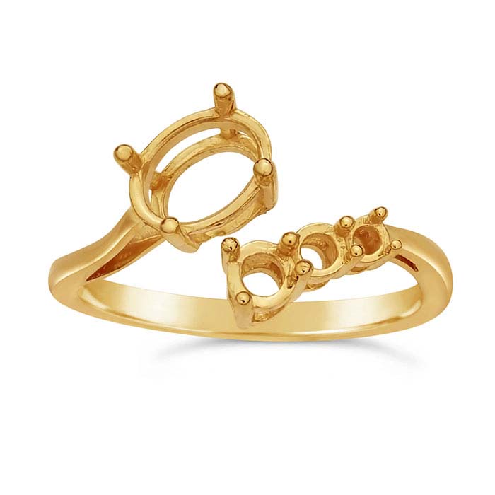 14K Yellow Gold Multi-Stone Ring Mounting