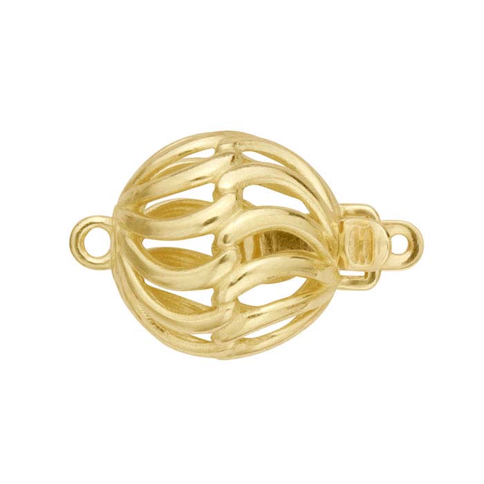 14K Yellow Gold Open Swirl Safety Clasp