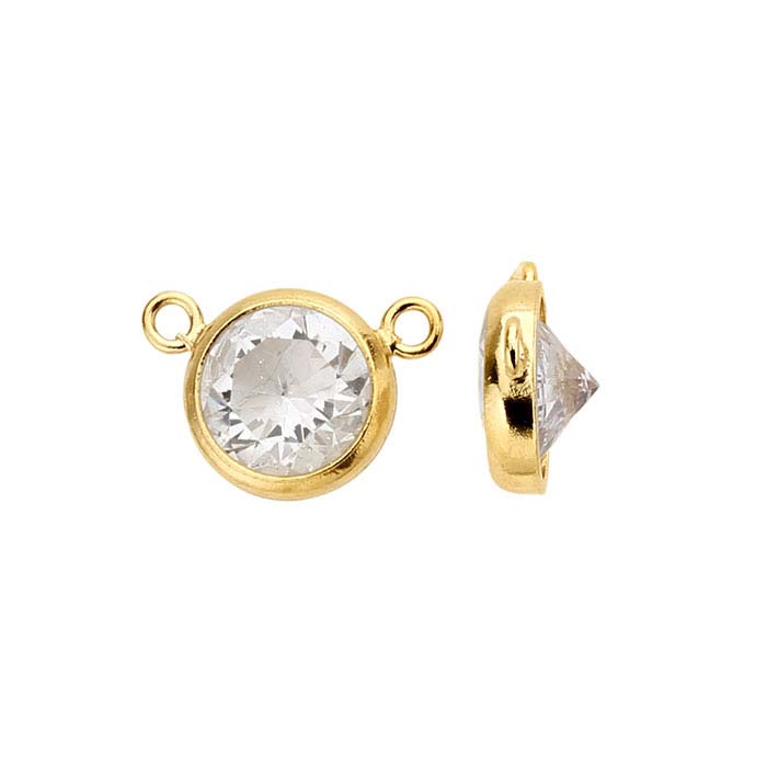 14/20 Yellow Gold-Filled 6mm Round White CZ-Set Festoon Pendant
