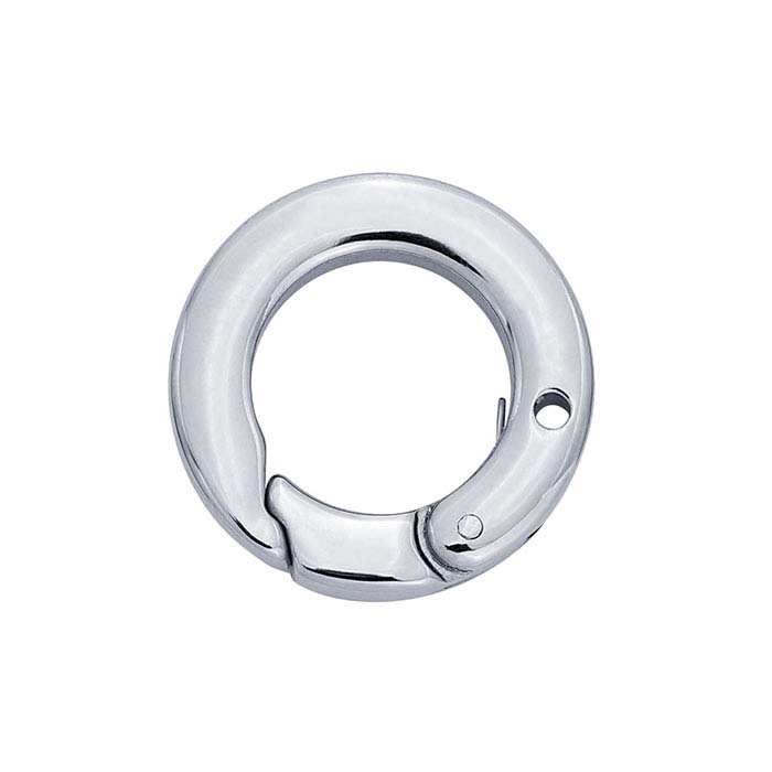 Stainless Steel Round Push Clasp with Hole